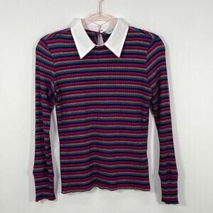 Tina Turk Ribbed Multi colored Colored Top Long Sleeve